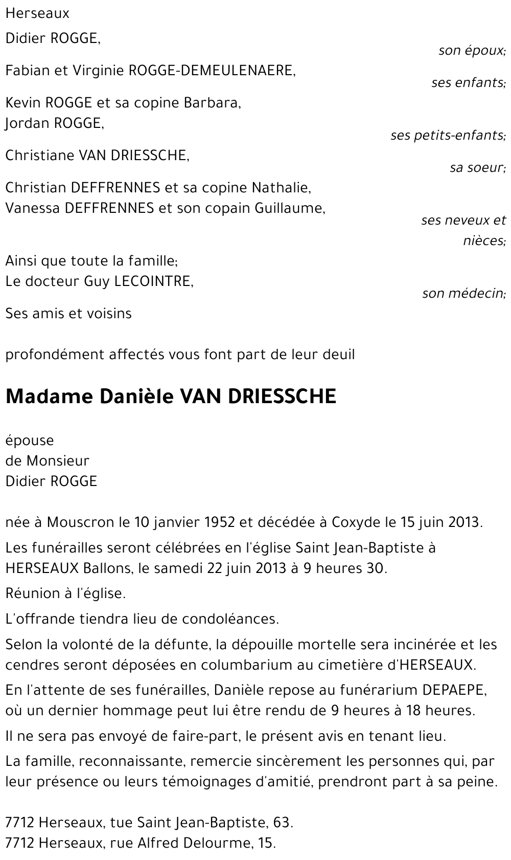 Danièle VAN DRIESSCHE