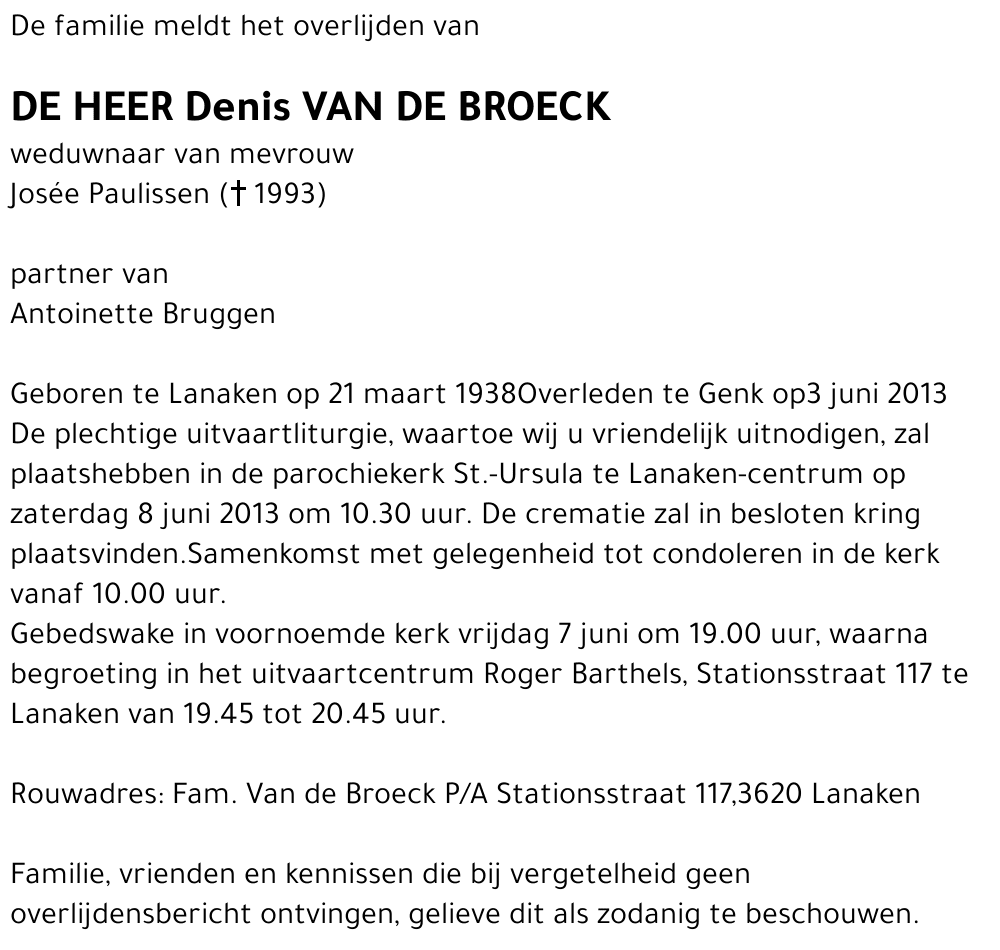 Denis Van de Broeck