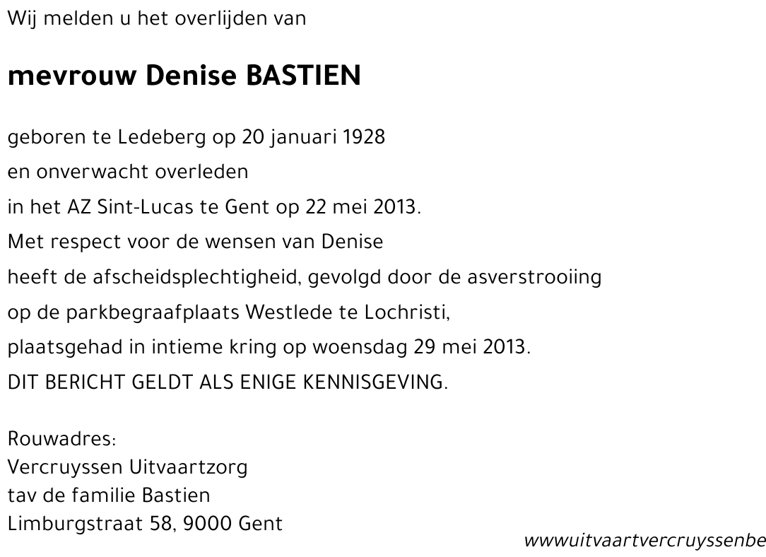 Denise BASTIEN