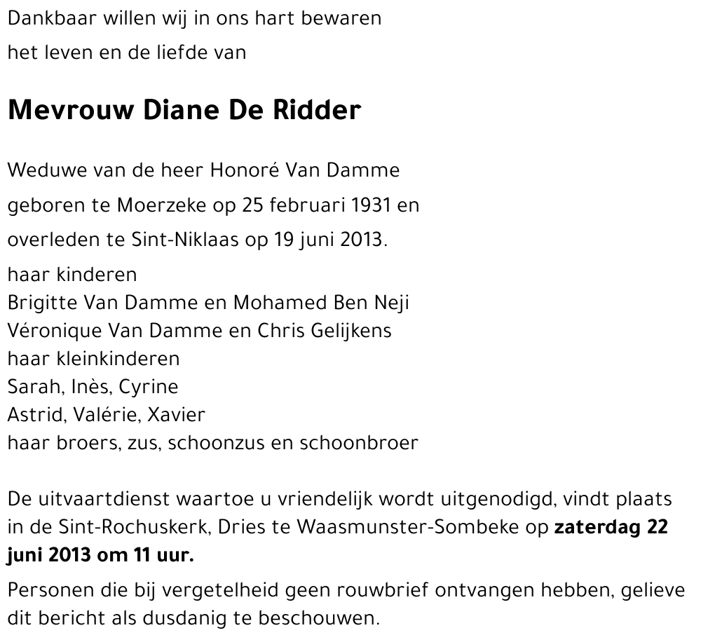 Diane De Ridder