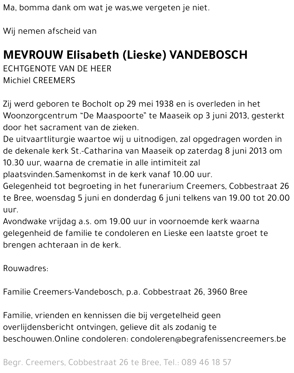 Elisabeth Vandebosch