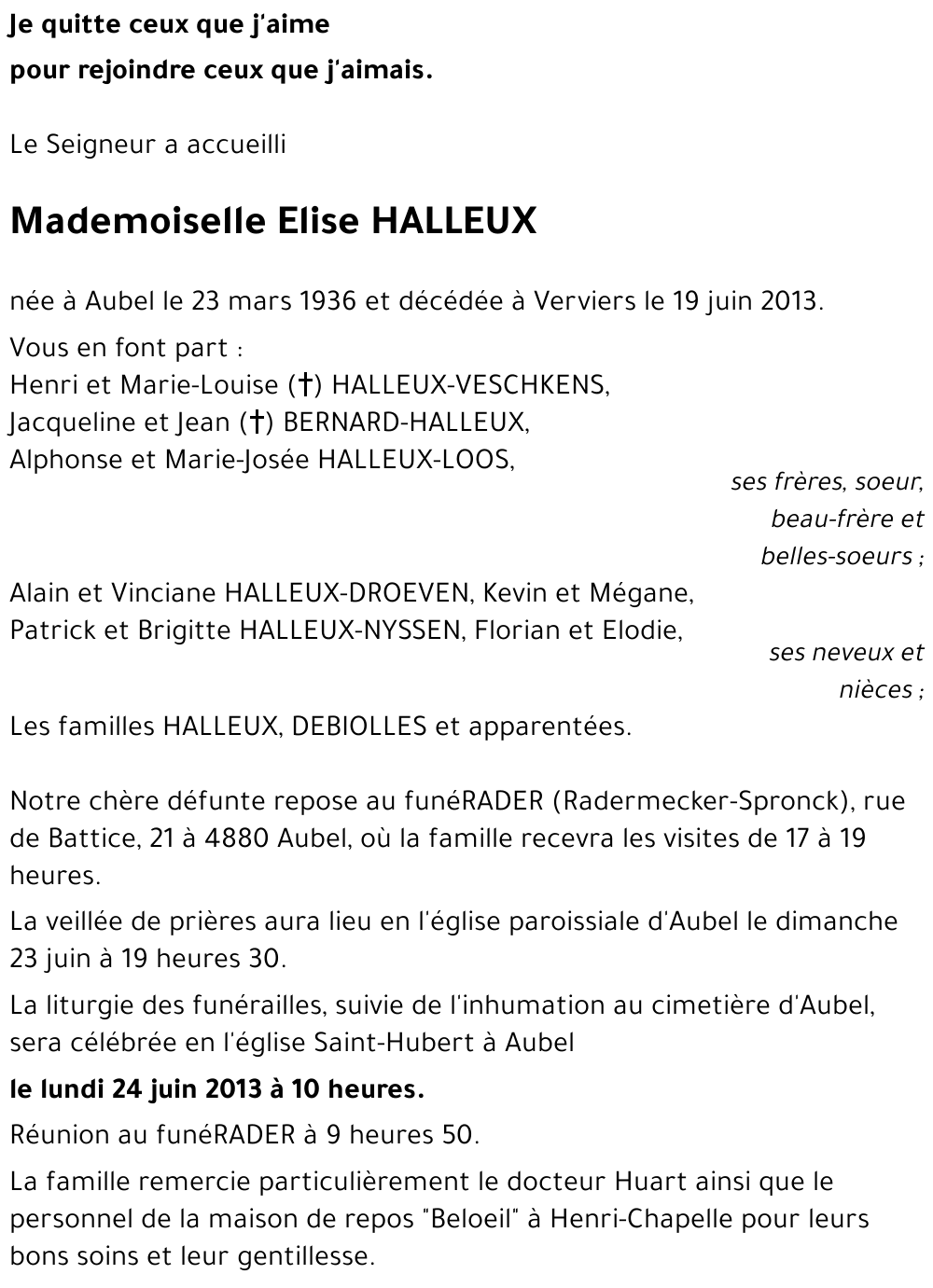 Elise HALLEUX