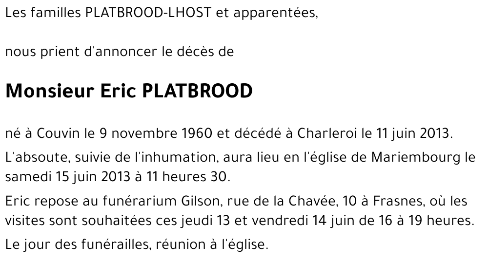 Eric PLATBROOD