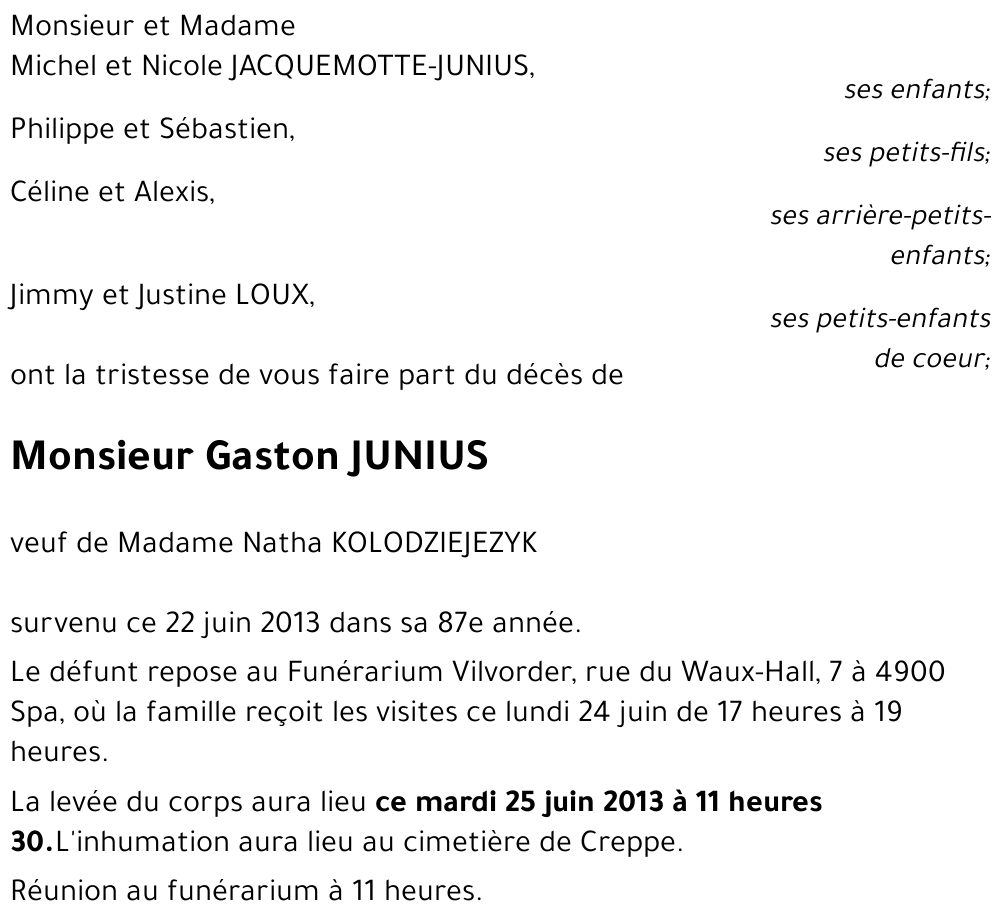 Gaston JUNIUS