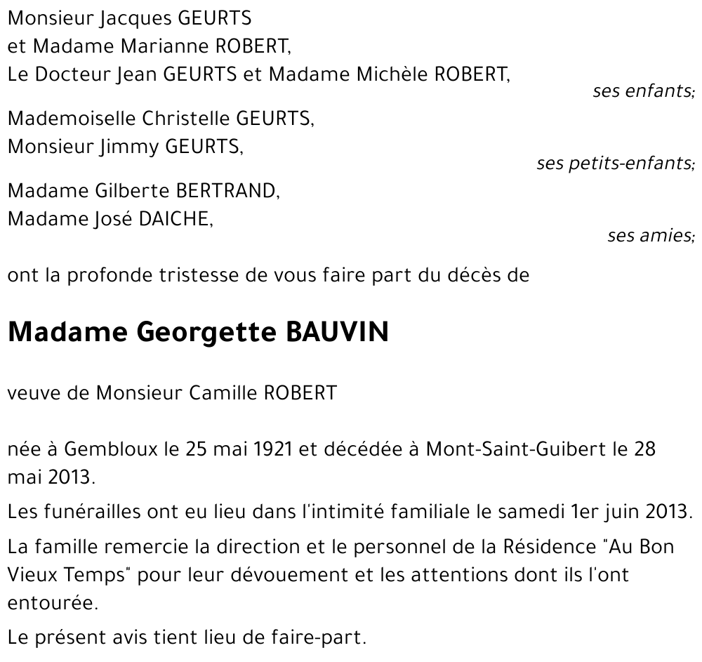 Georgette BAUVIN