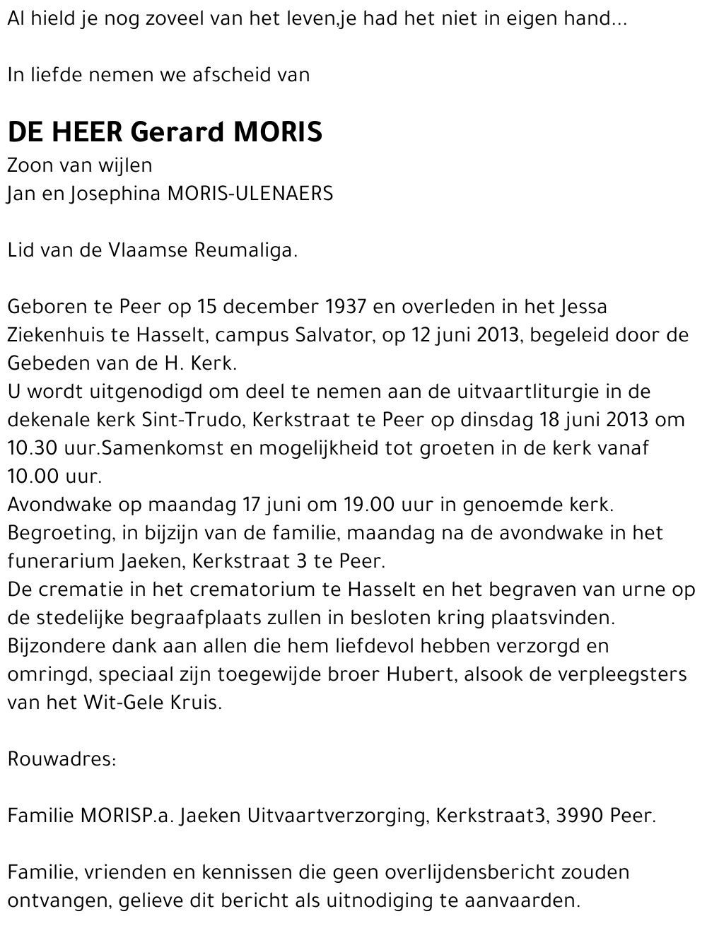 Gerard MORIS