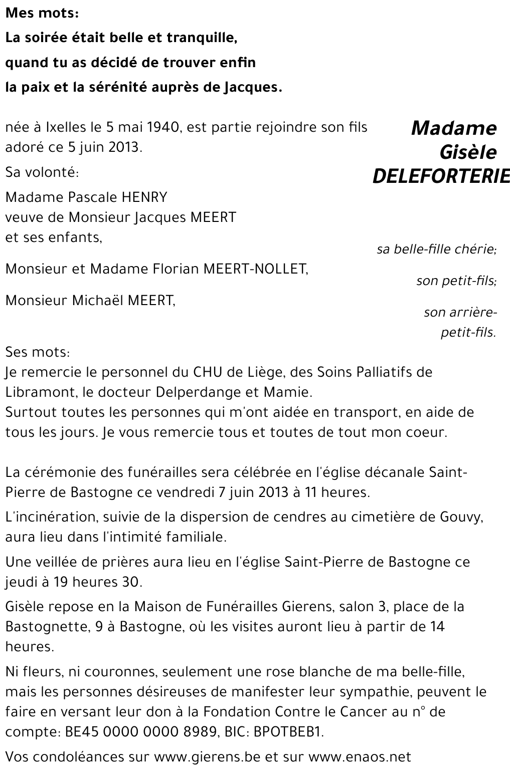 Gisèle DELEFORTERIE