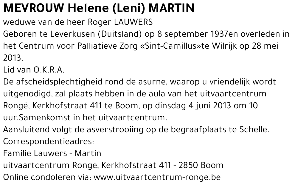 Helene (Leni) Martin