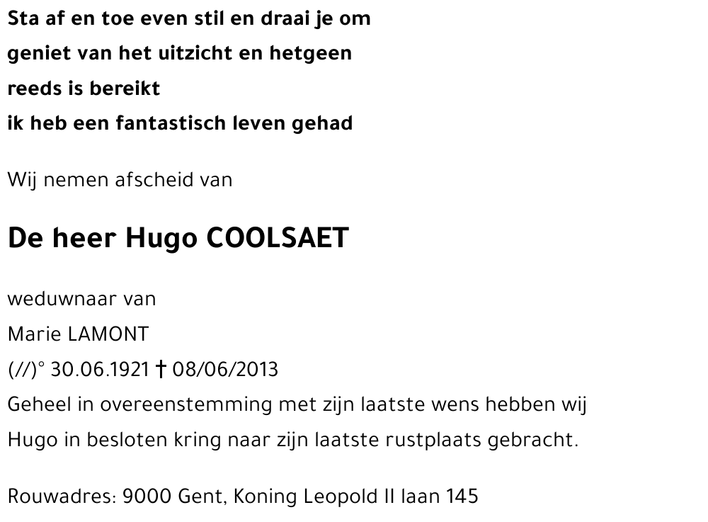 Hugo COOLSAET