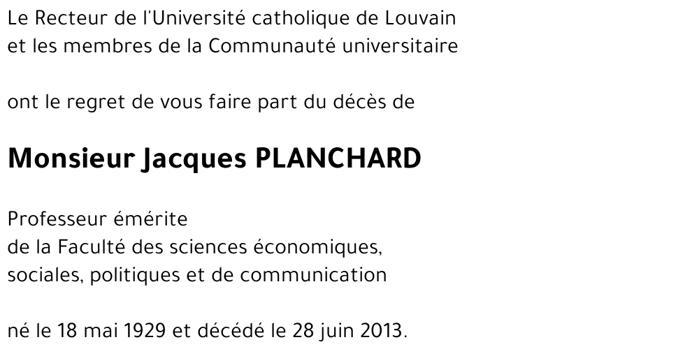 Jacques PLANCHARD