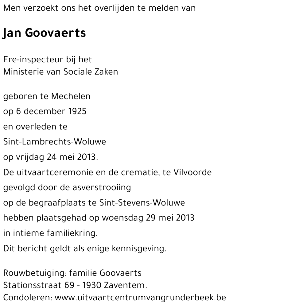 Jan Goovaerts