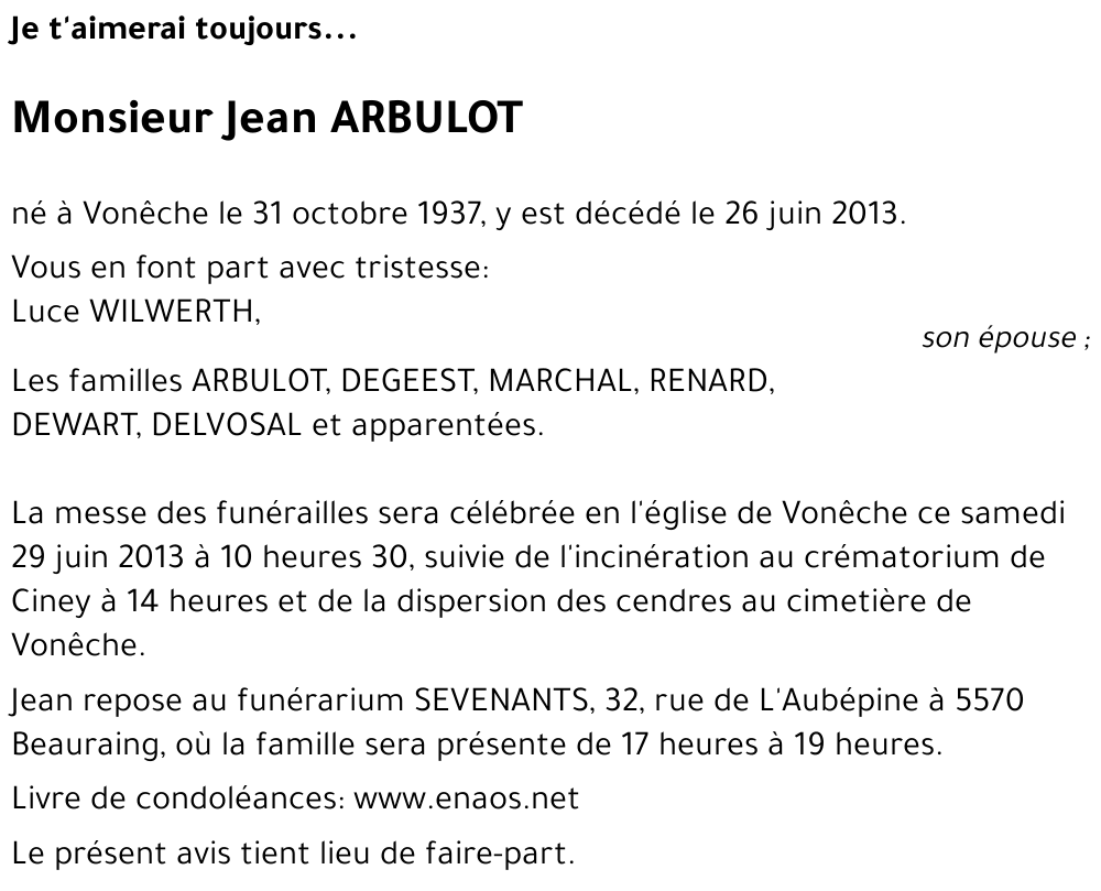 Jean ARBULOT