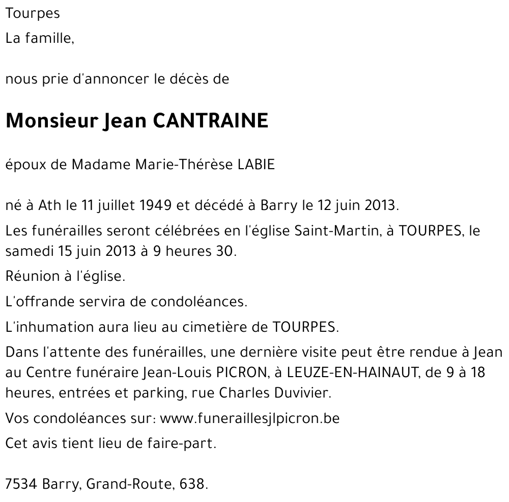 Jean CANTRAINE
