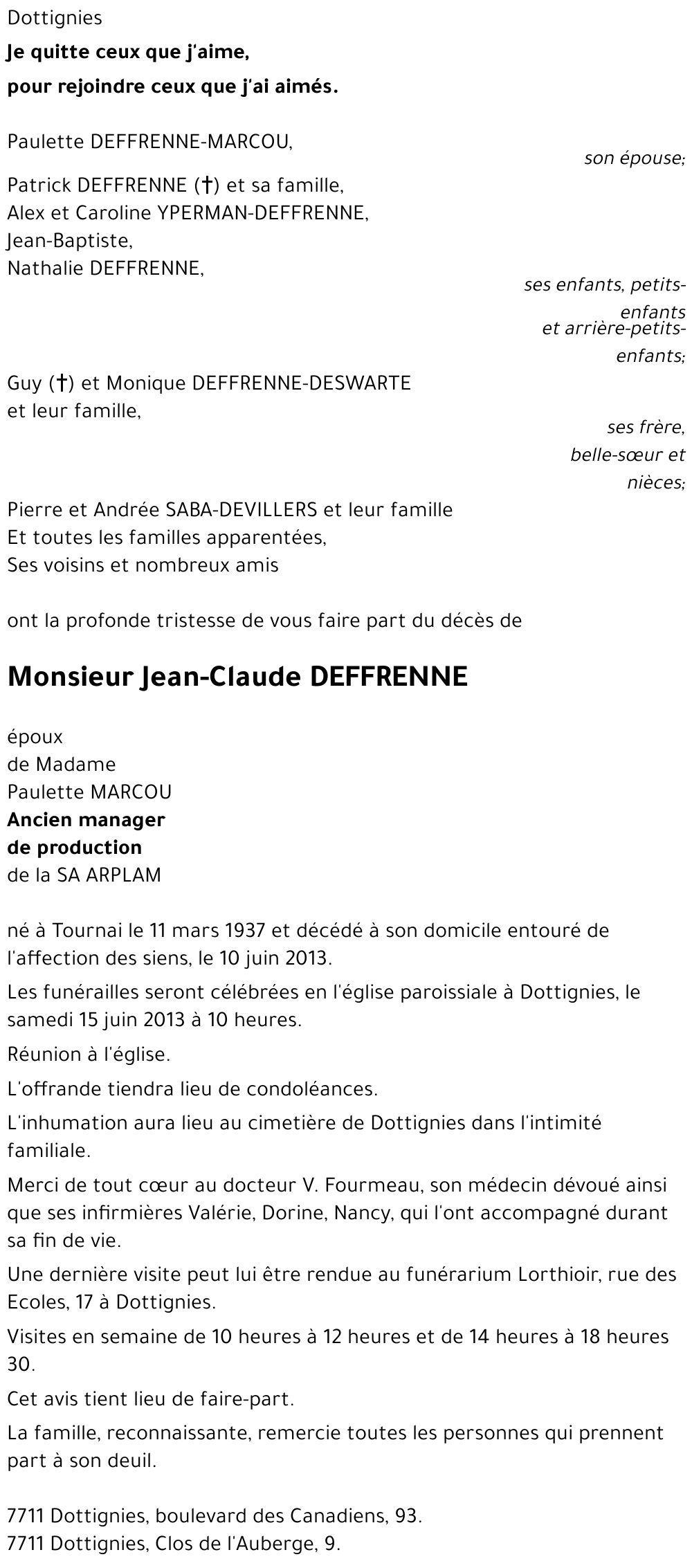 Jean-Claude DEFFRENNE