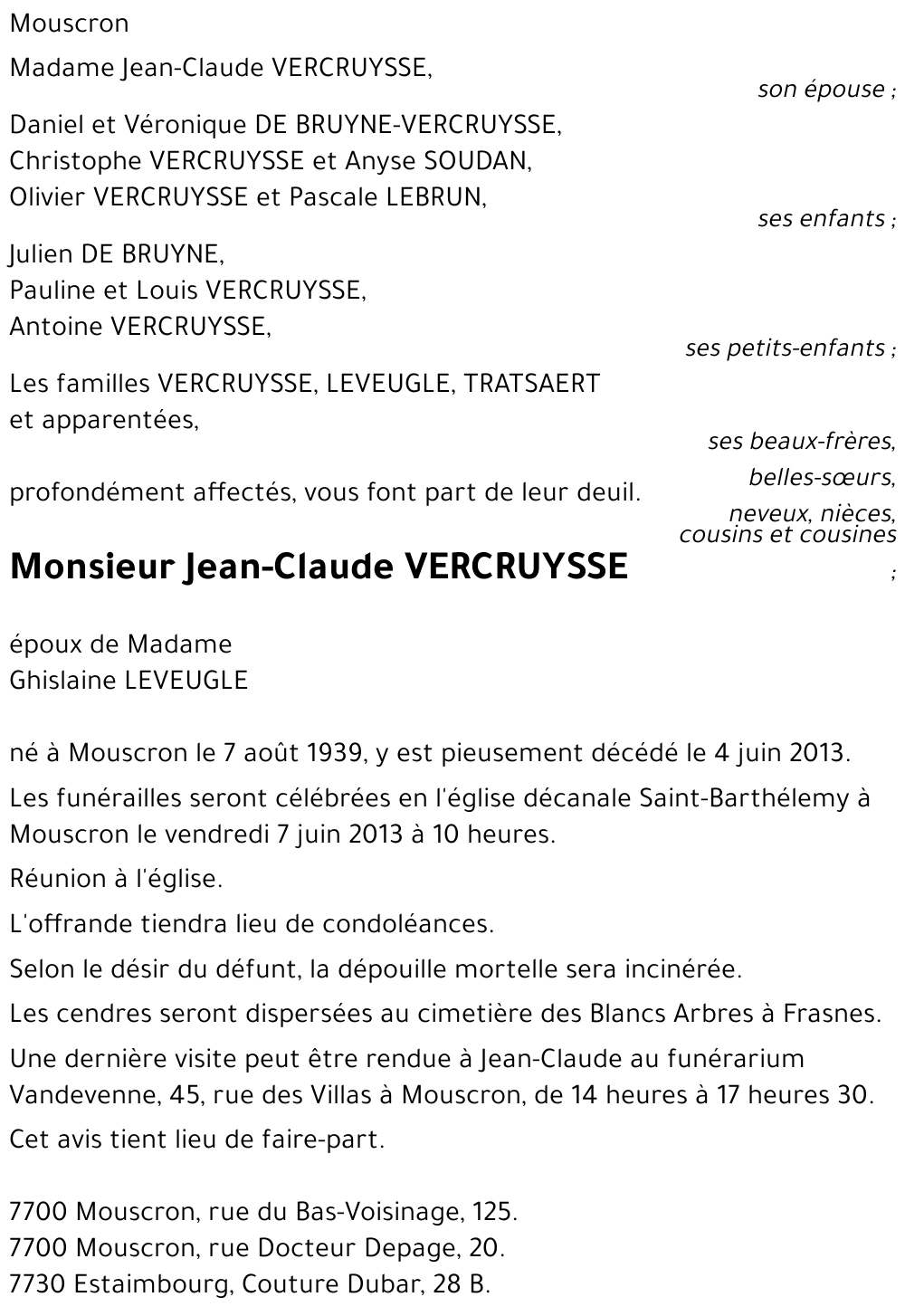 Jean-Claude VERCRUYSSE