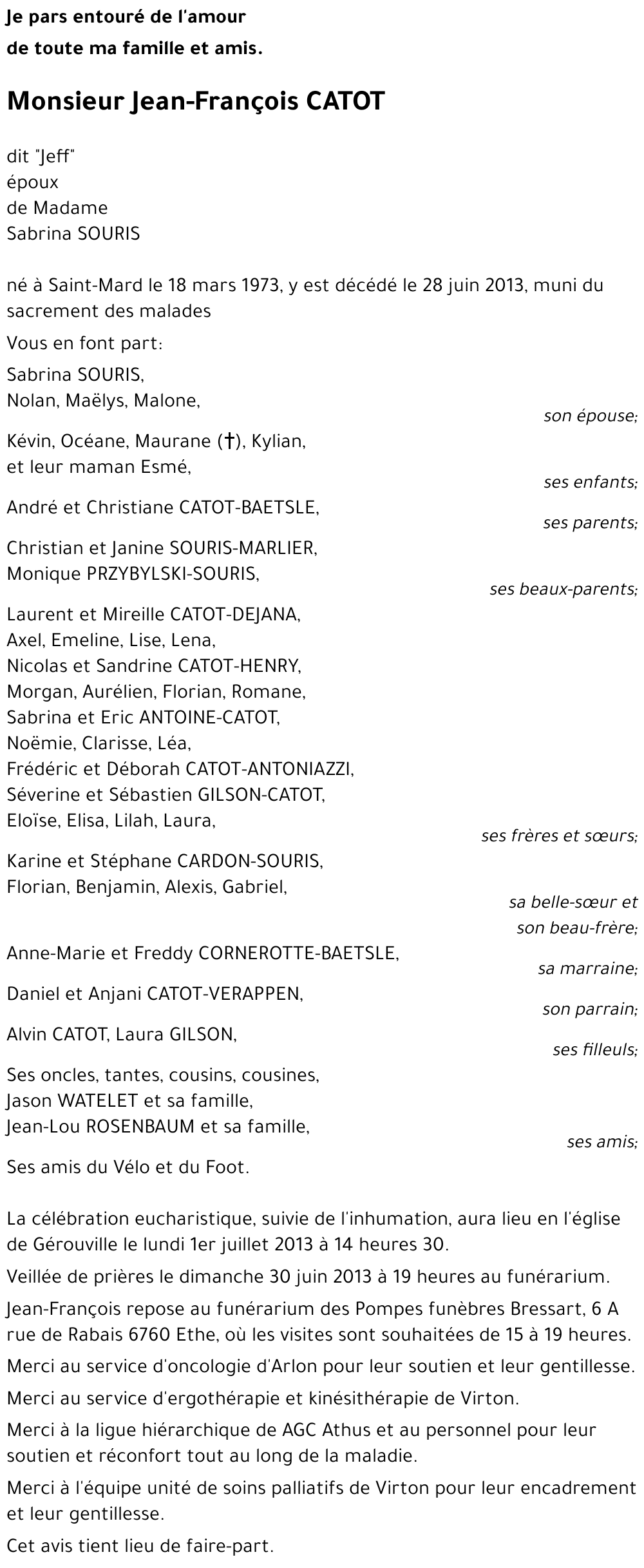 Jean-François CATOT « dit Jeff »