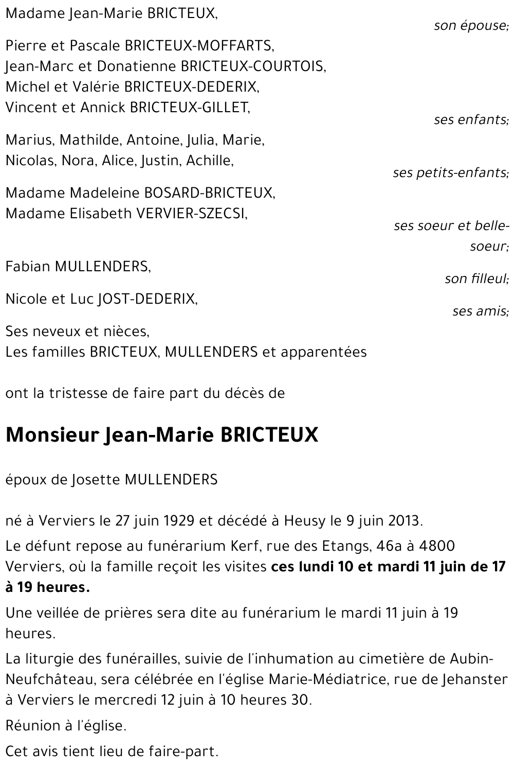 Jean - Marie BRICTEUX