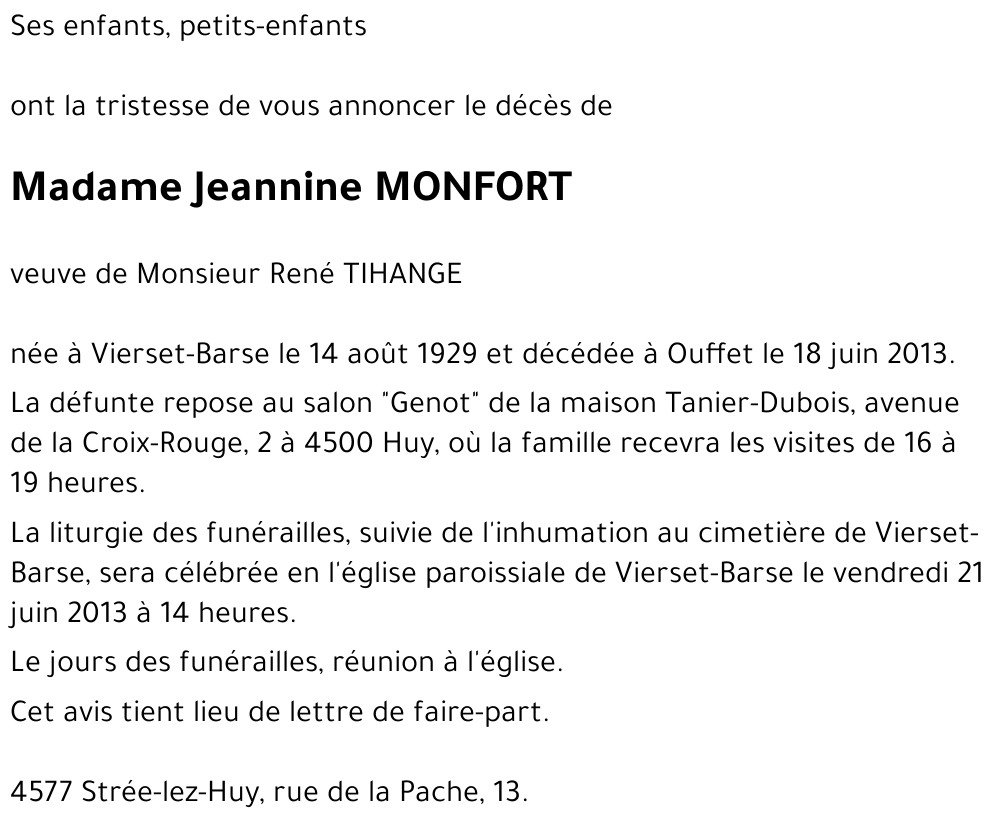 Jeannine MONFORT