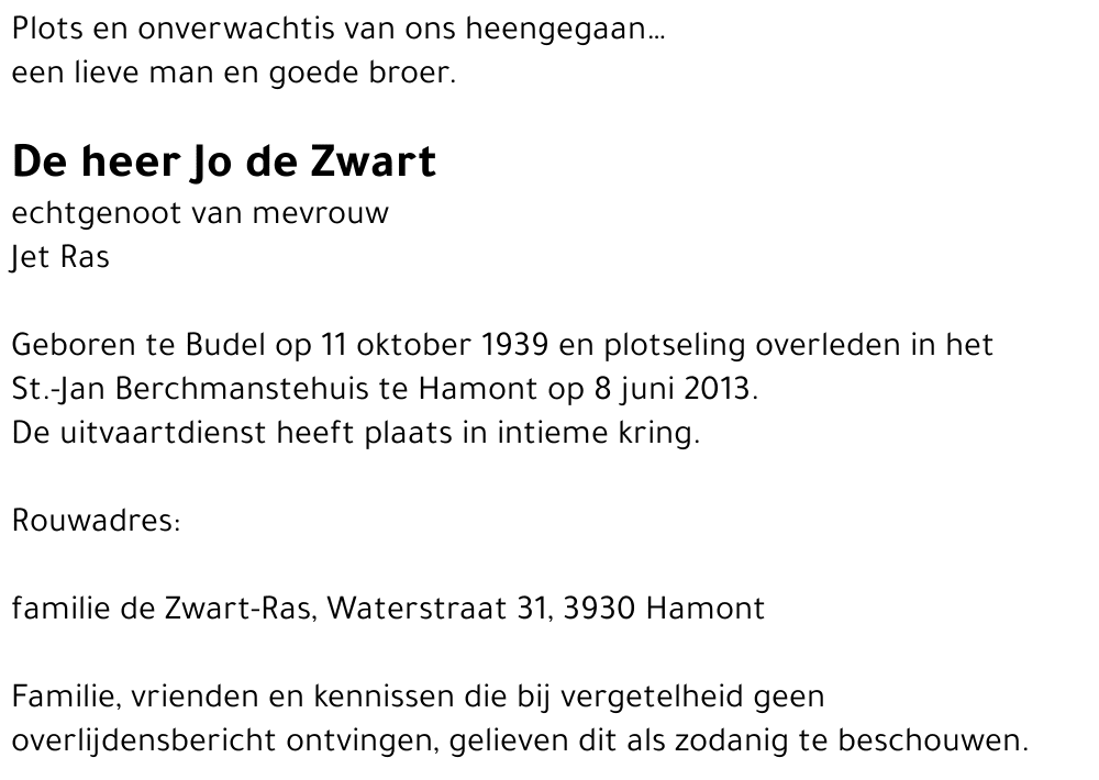 Jo de Zwart