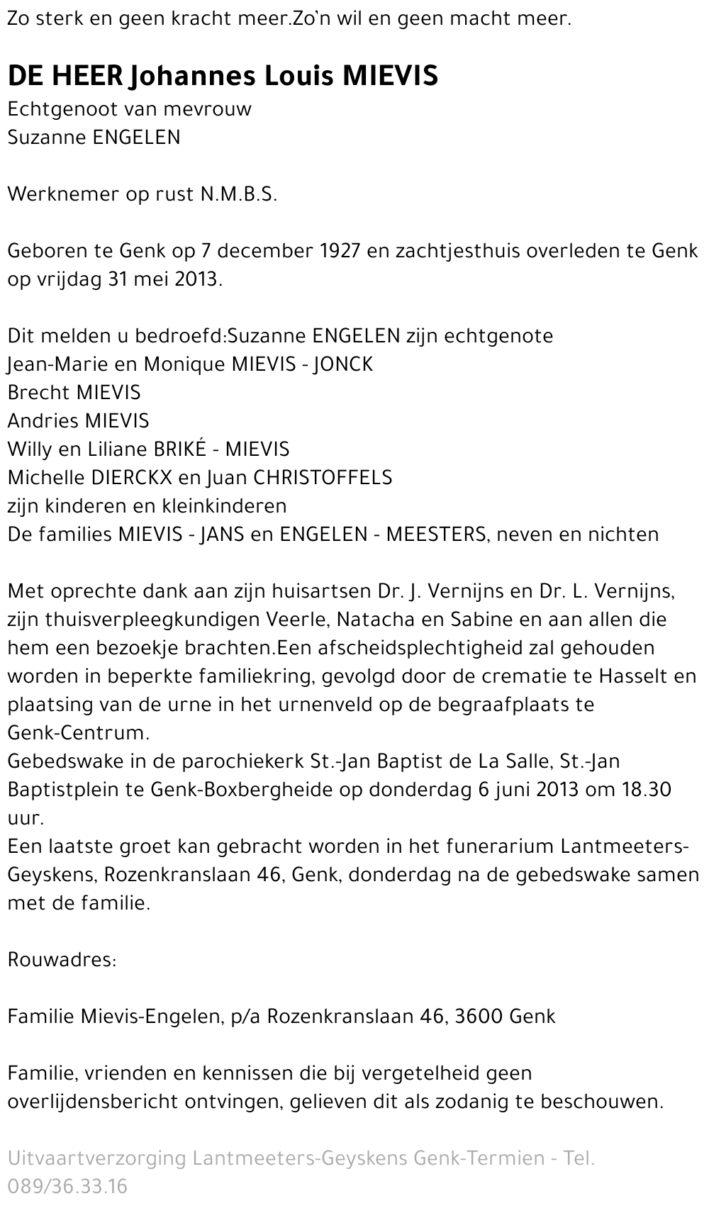 Johannes Louis MIEVIS