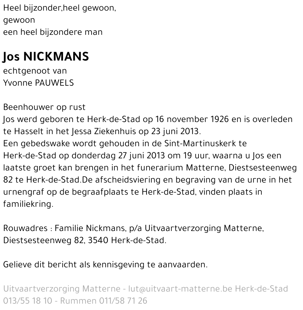 Jos Nickmans