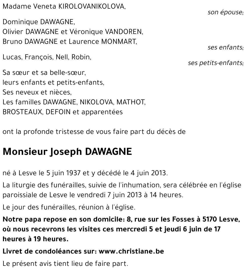 Joseph DAWAGNE