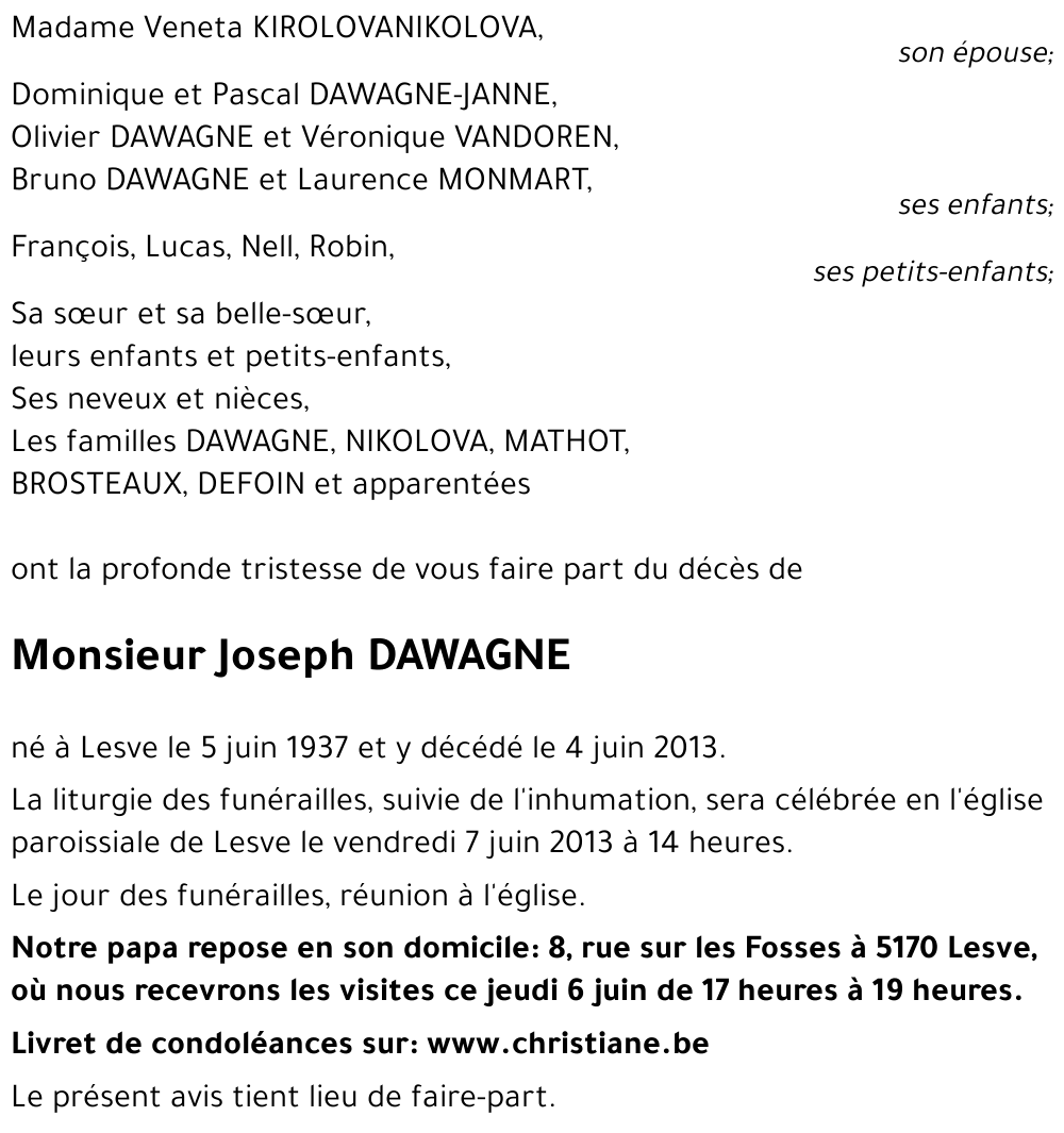 Joseph DAWAGNE