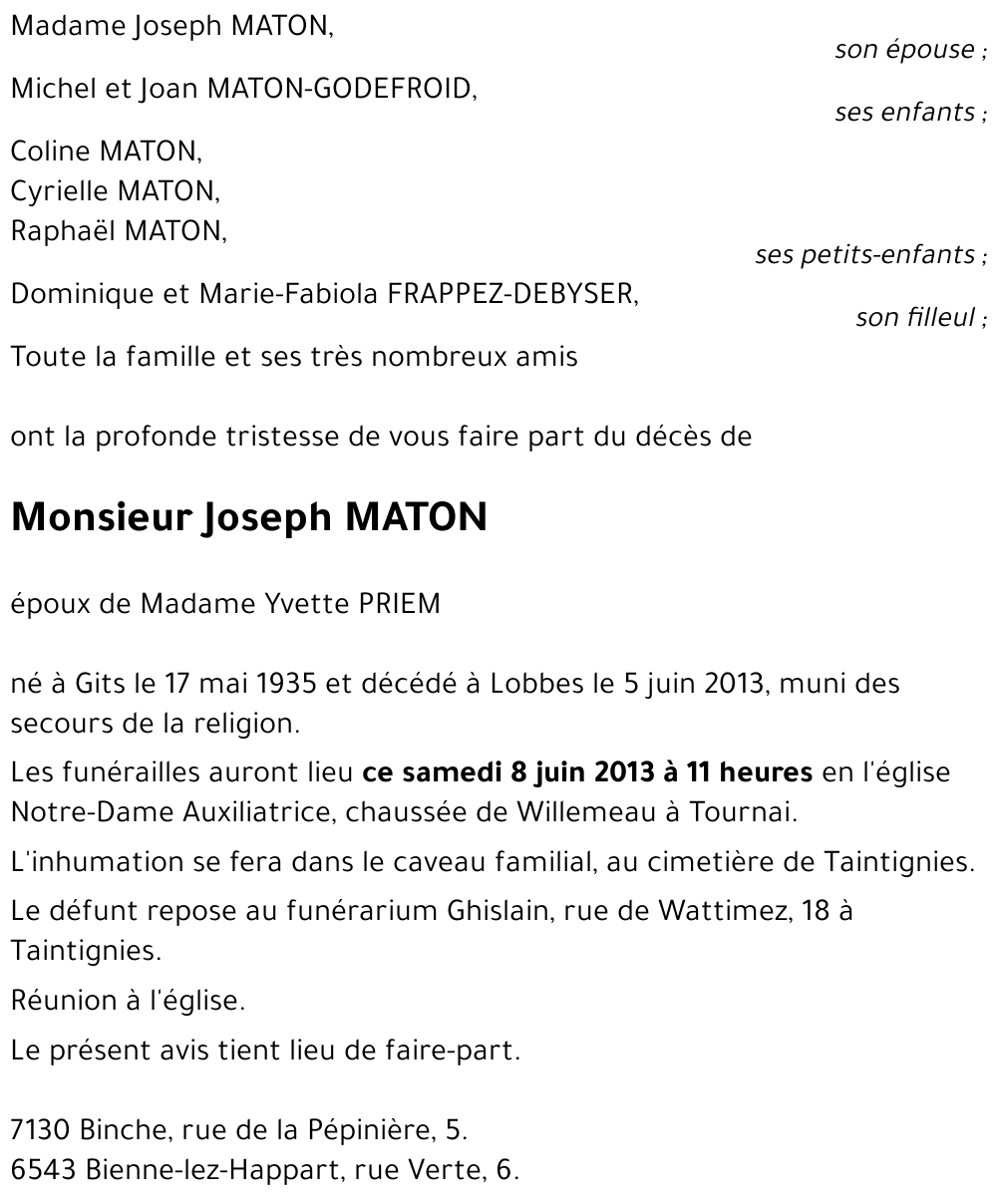 Joseph MATON