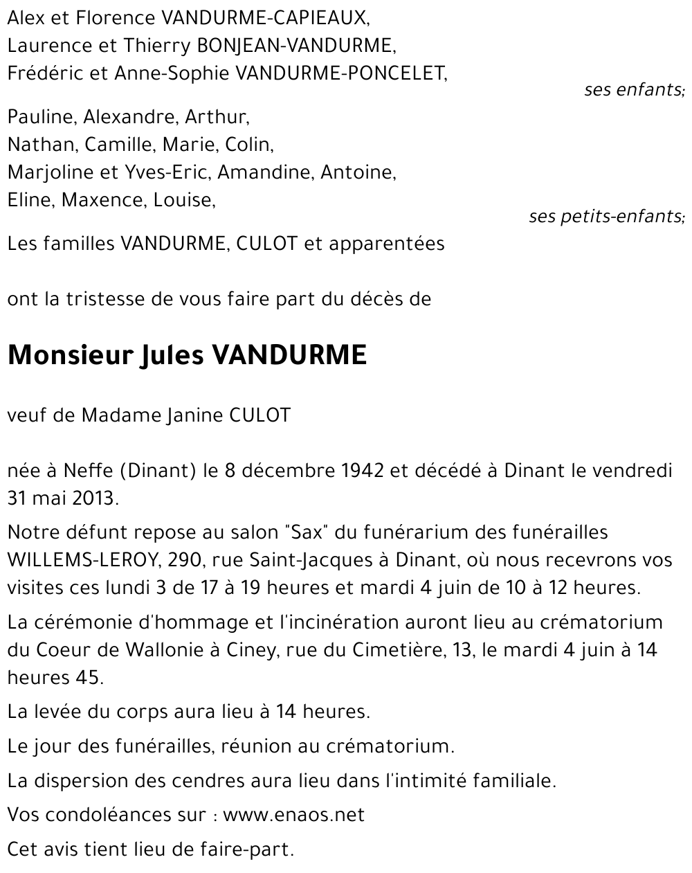 Jules VANDURME