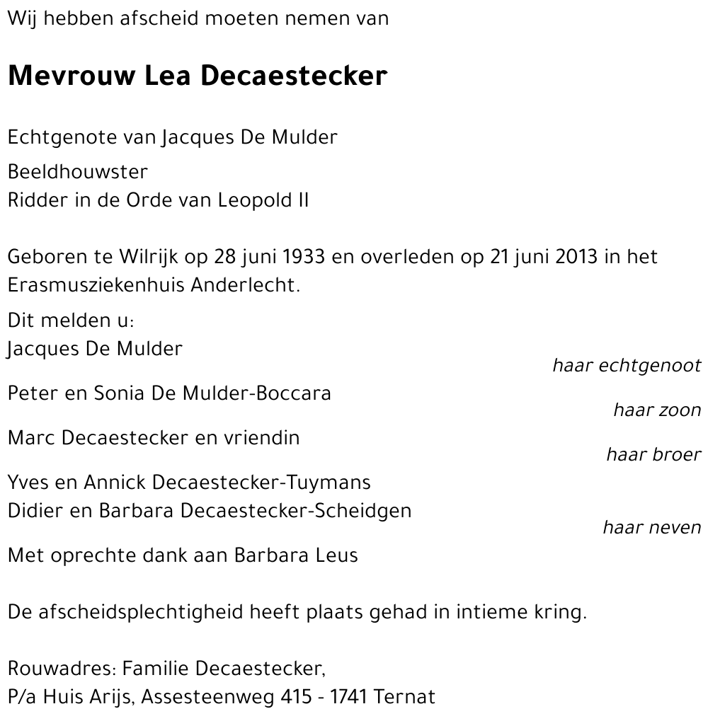 Lea Decaestecker