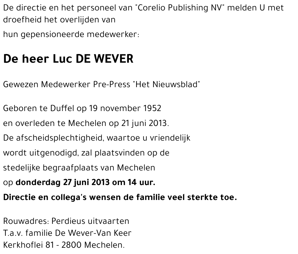 Luc DE WEVER