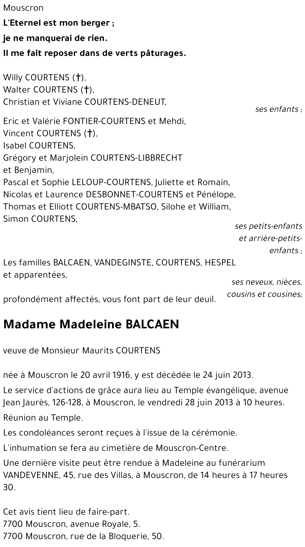 Madeleine BALCAEN