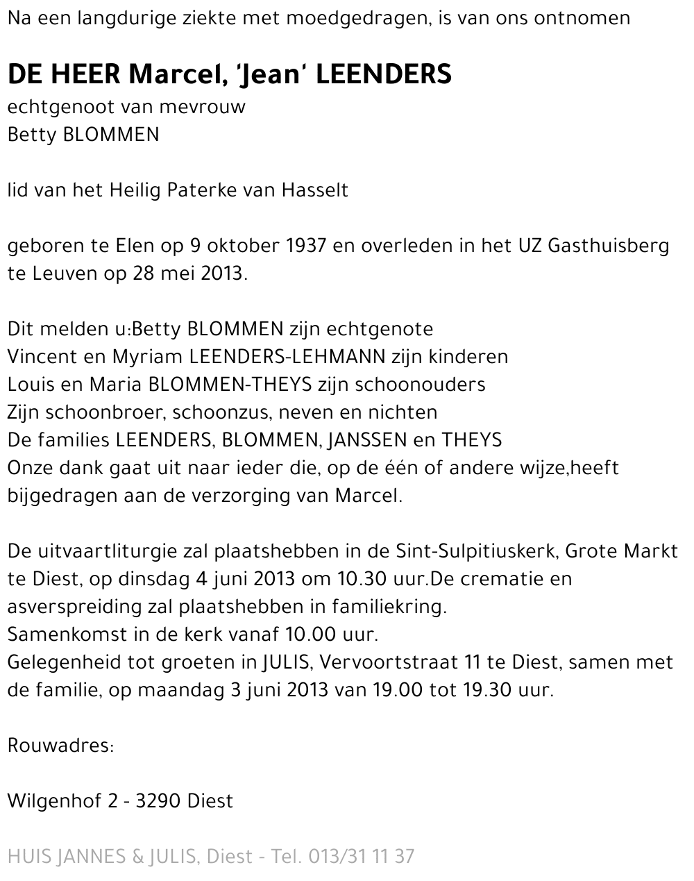 Marcel, Jean Leenders