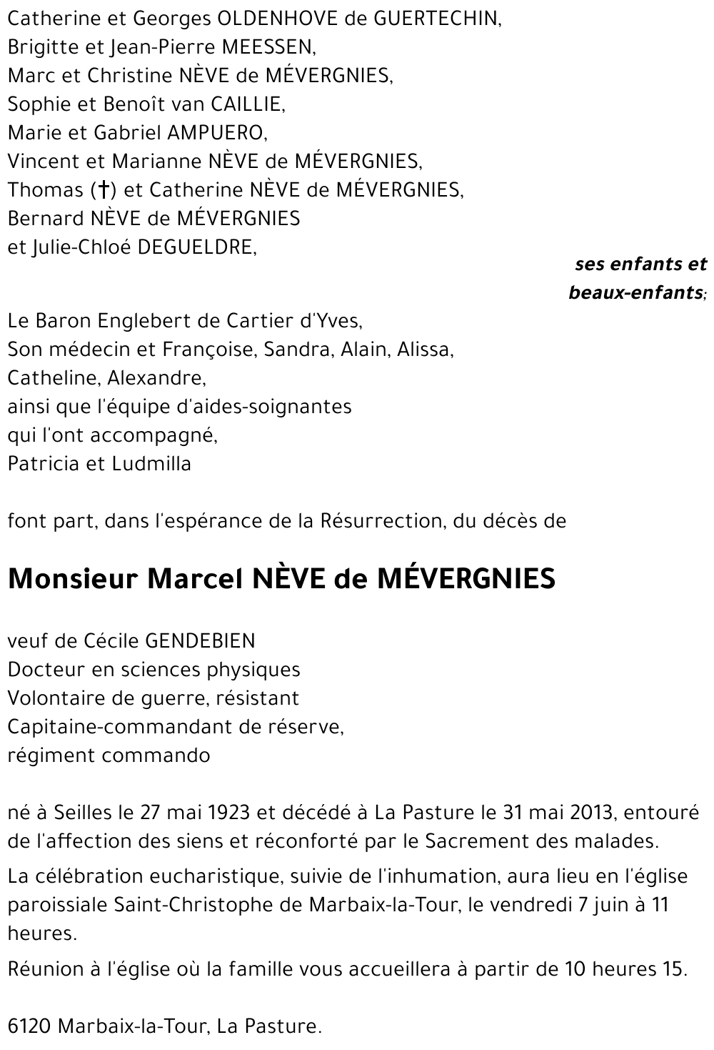 Marcel NEVE de MEVERGNIES