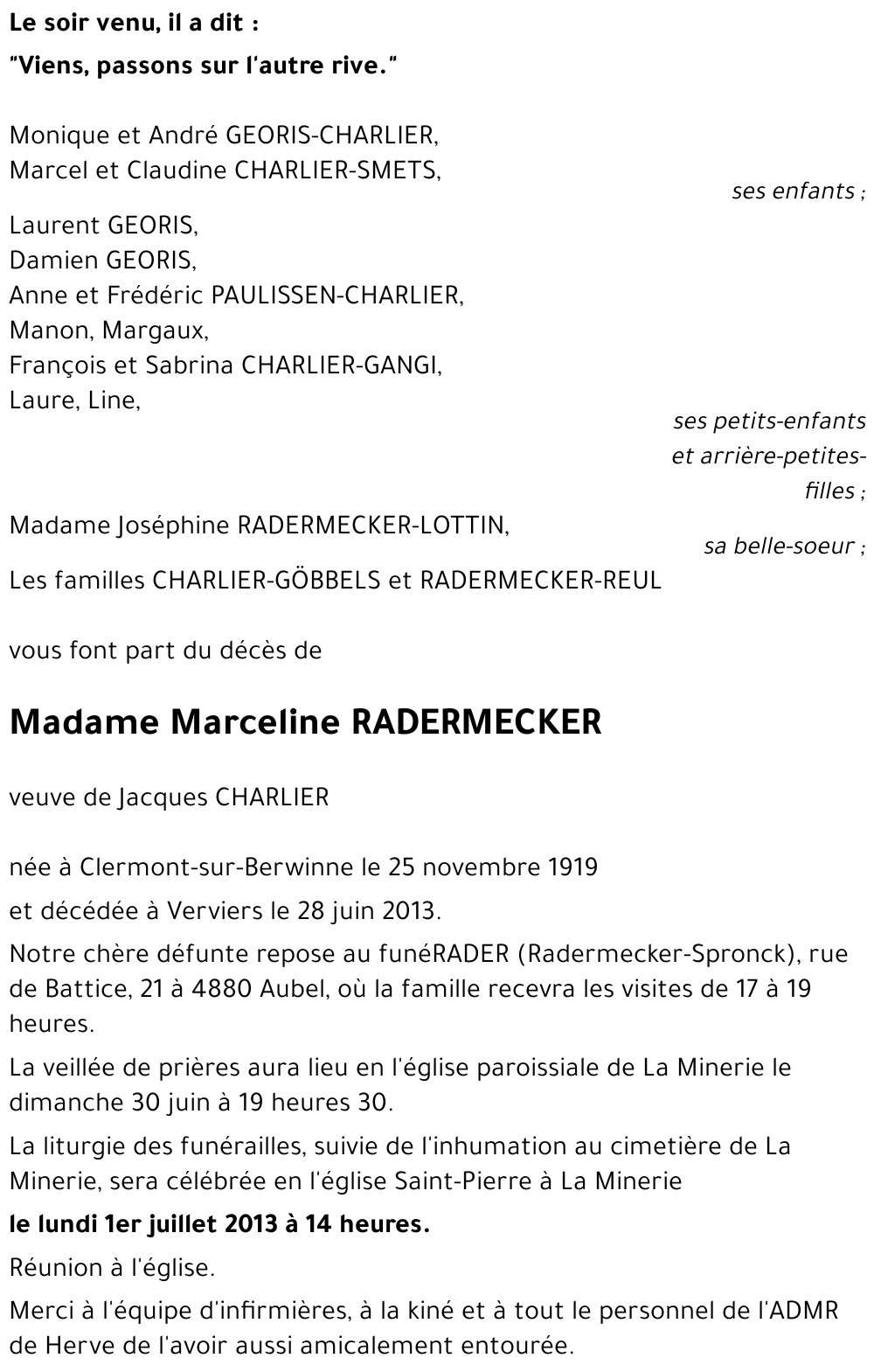 Marceline RADERMECKER