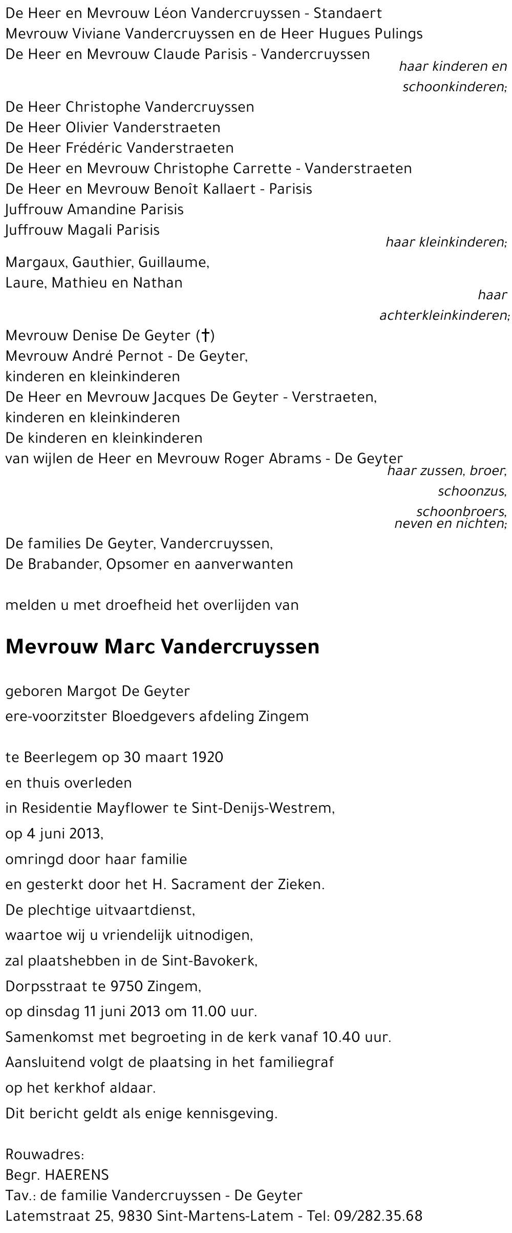 Marguerite De Geyter