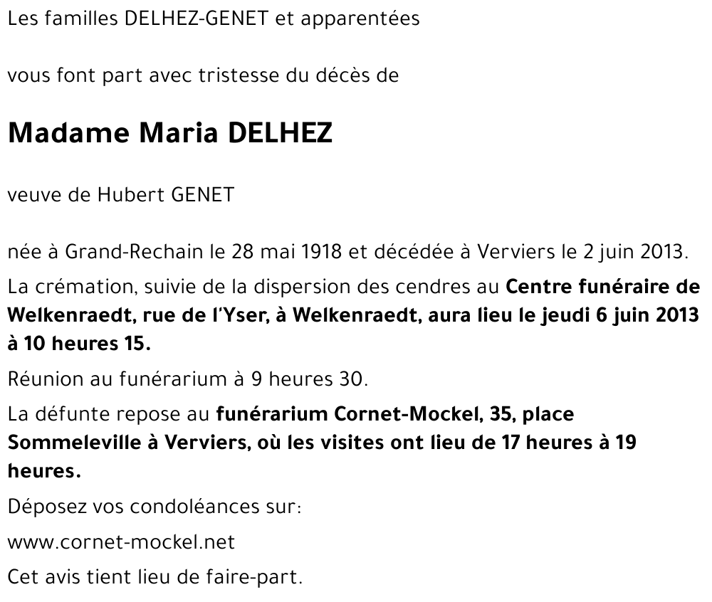Maria DELHEZ