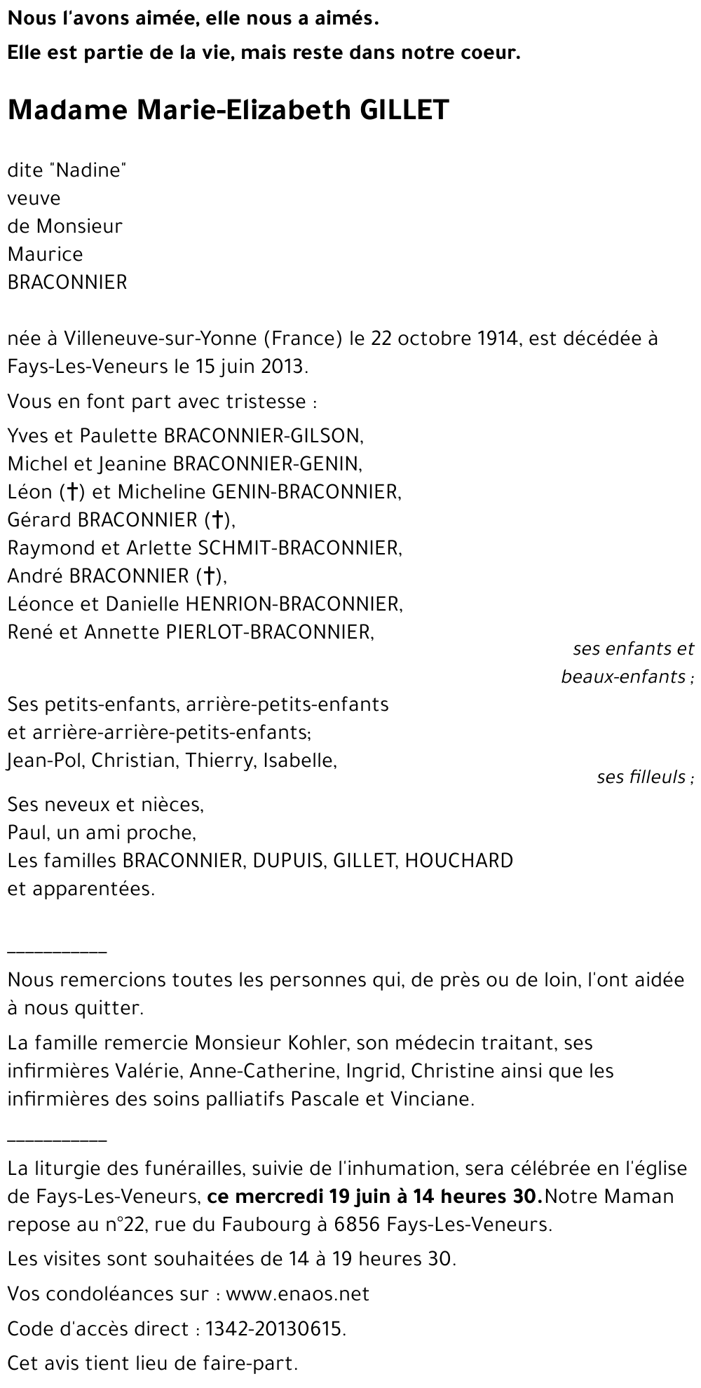 Marie-Elizabeth GILLET