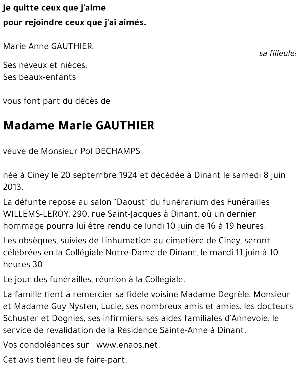 Marie GAUTHIER