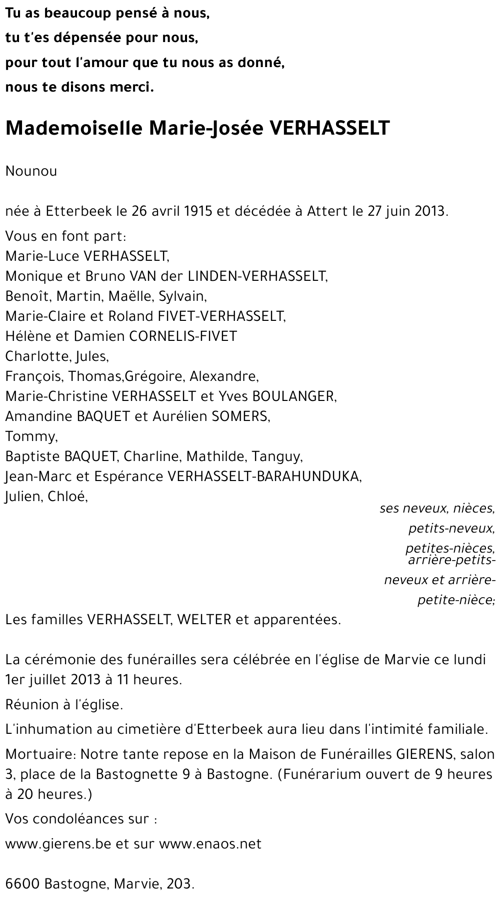 Marie-Josée VERHASSELT