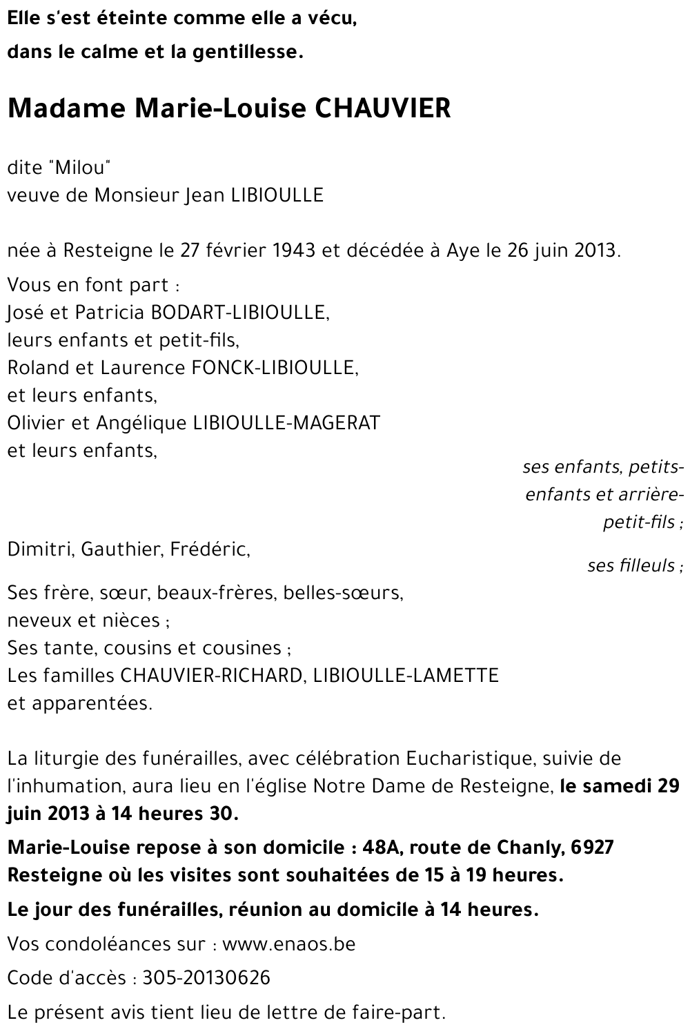 Marie-Louise CHAUVIER