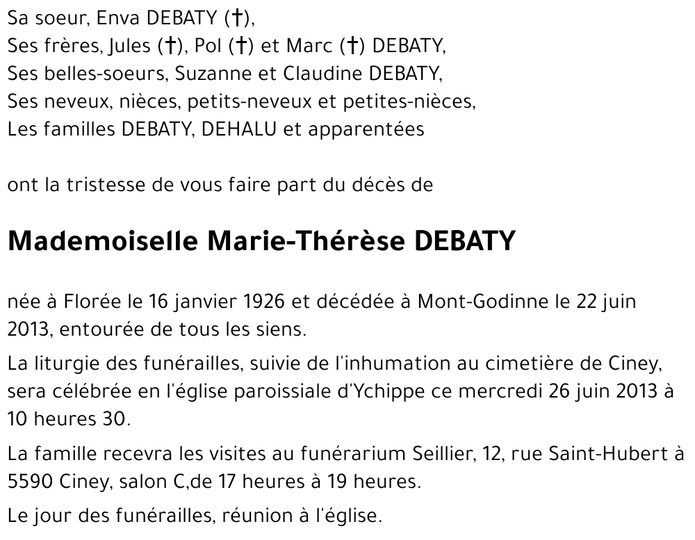 Marie-Thérèse DEBATY