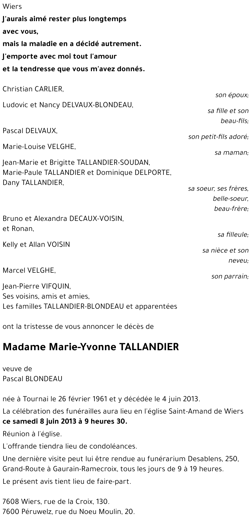Marie-Yvonne TALLANDIER