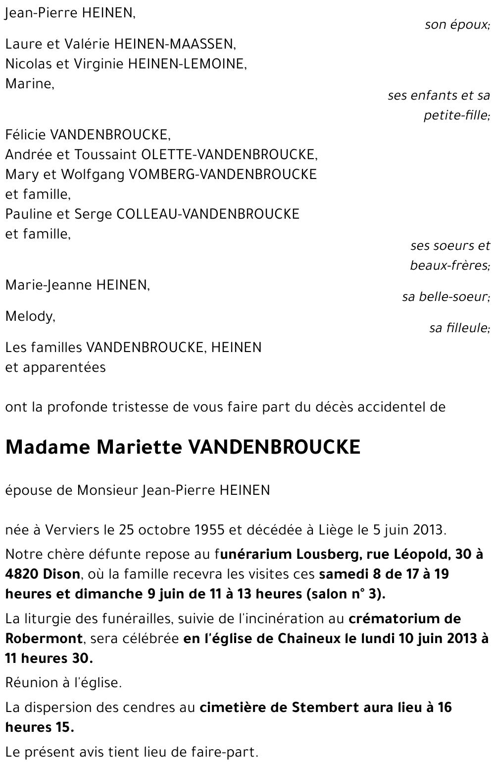 Mariette VANDENBROUCKE