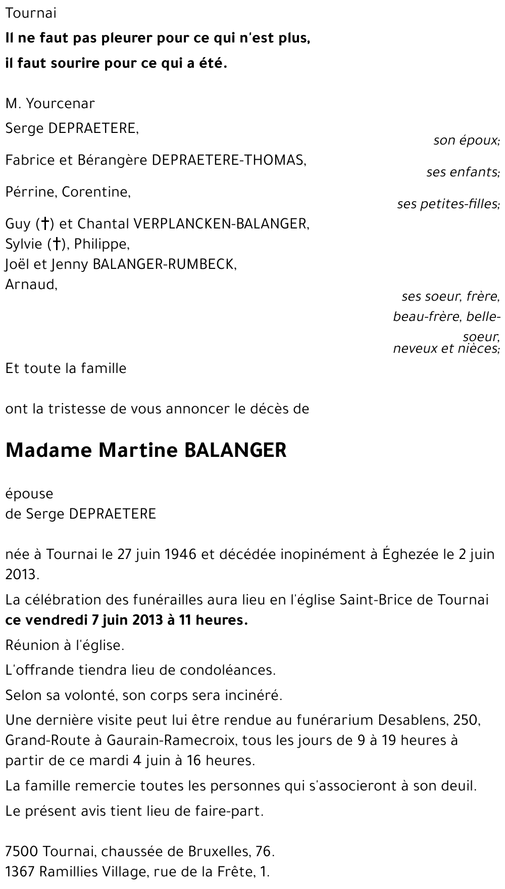 Martine BALANGER