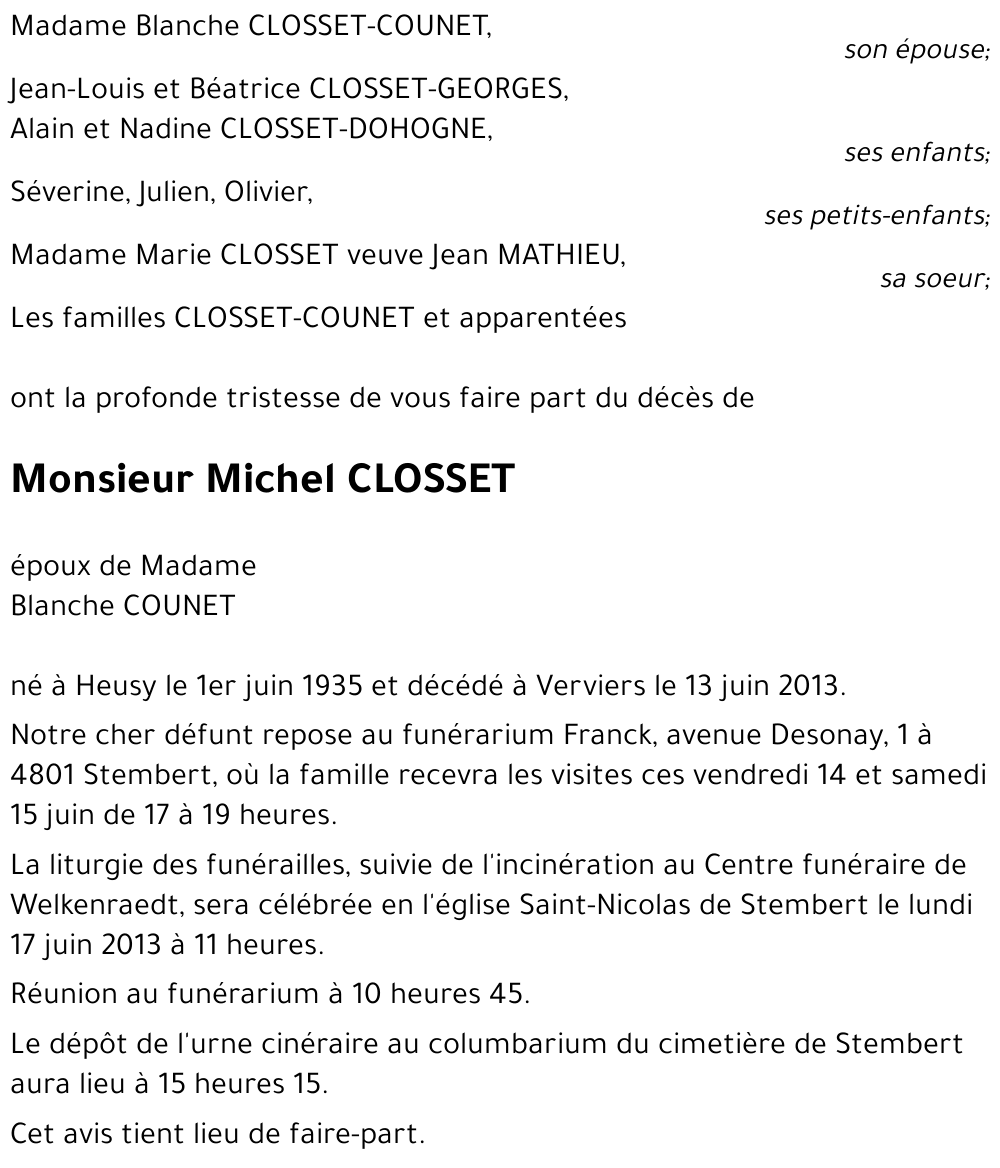 Michel CLOSSET