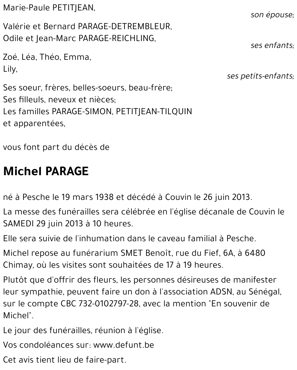 Michel PARAGE