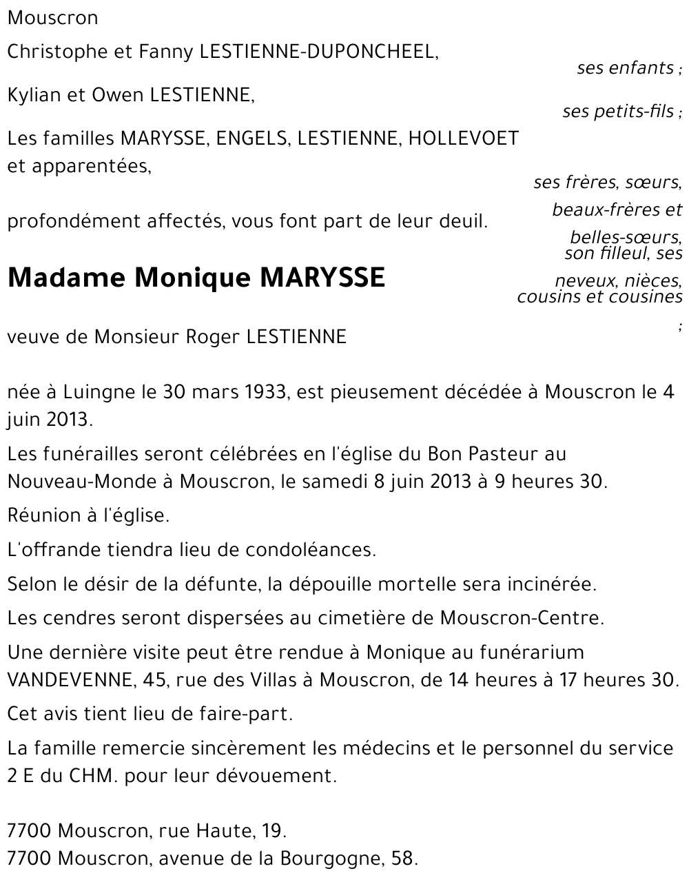 Monique MARYSSE