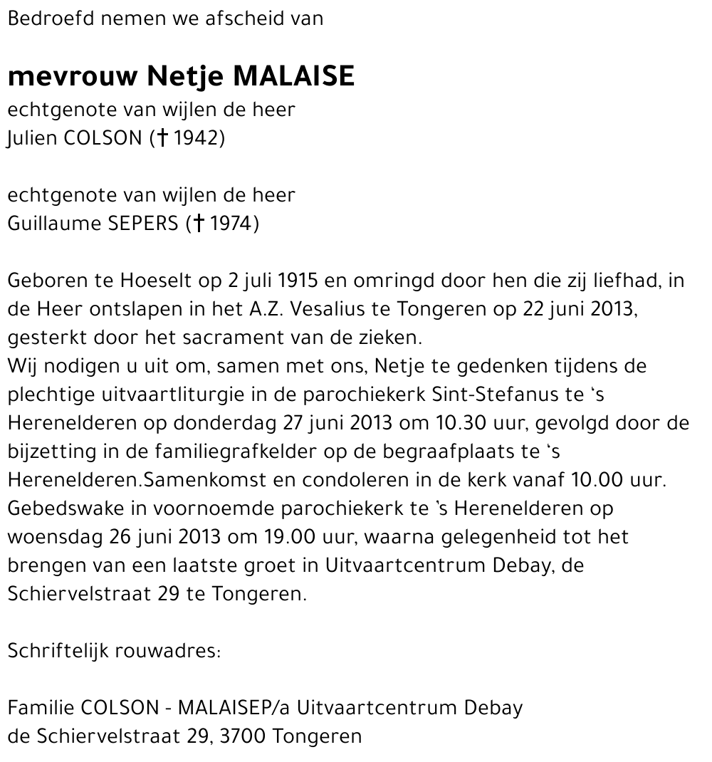Netje MALAISE