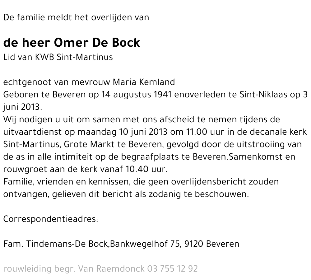 Omer De Bock